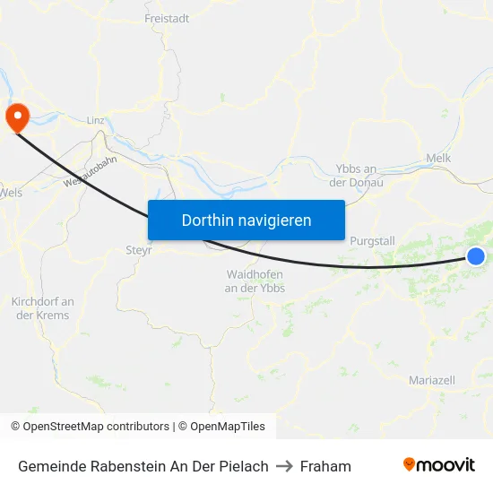 Gemeinde Rabenstein An Der Pielach to Fraham map