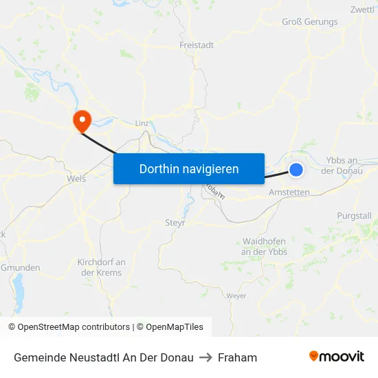 Gemeinde Neustadtl An Der Donau to Fraham map
