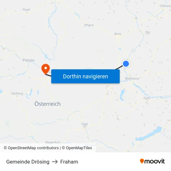 Gemeinde Drösing to Fraham map