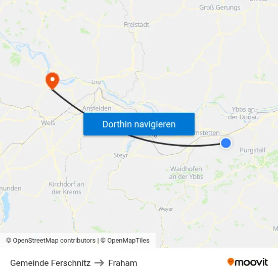 Gemeinde Ferschnitz to Fraham map