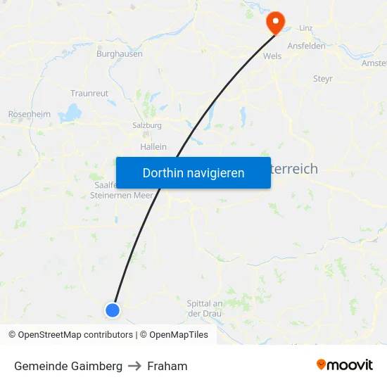 Gemeinde Gaimberg to Fraham map