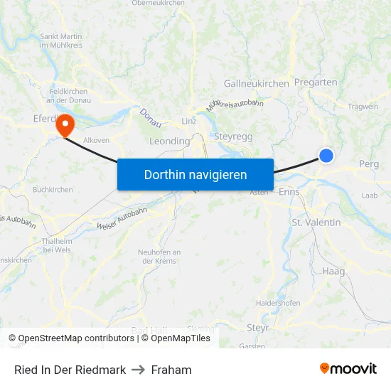 Ried In Der Riedmark to Fraham map