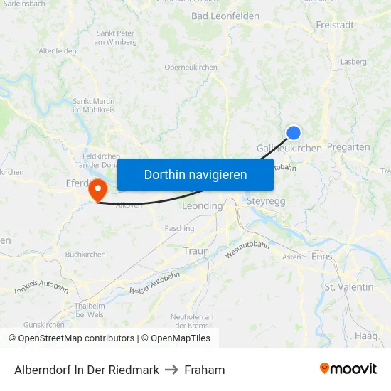 Alberndorf In Der Riedmark to Fraham map