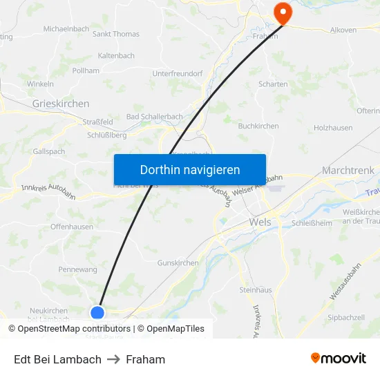 Edt Bei Lambach to Fraham map