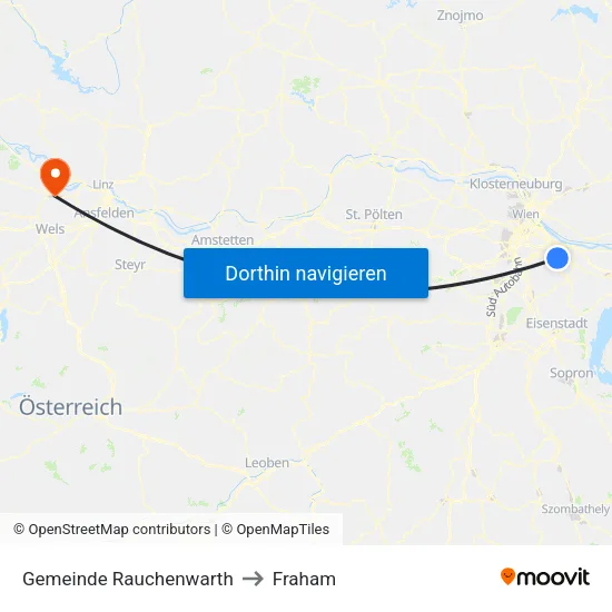 Gemeinde Rauchenwarth to Fraham map