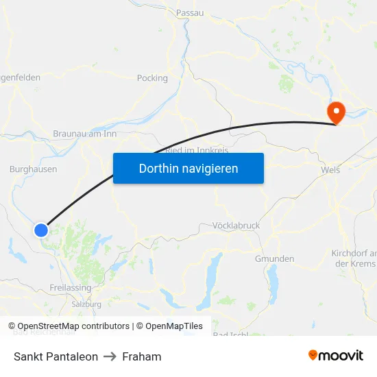 Sankt Pantaleon to Fraham map