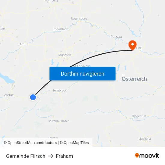 Gemeinde Flirsch to Fraham map
