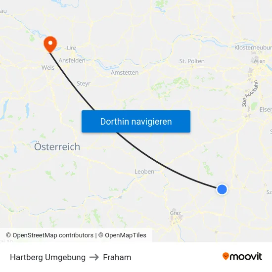 Hartberg Umgebung to Fraham map