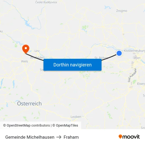 Gemeinde Michelhausen to Fraham map