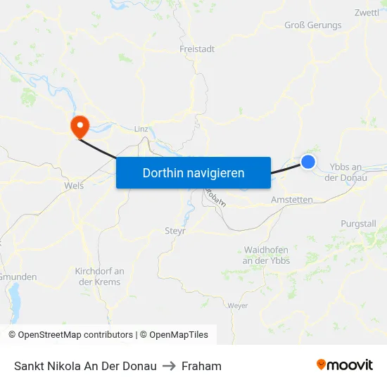 Sankt Nikola An Der Donau to Fraham map