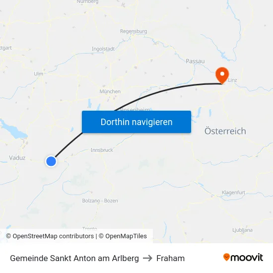 Gemeinde Sankt Anton am Arlberg to Fraham map