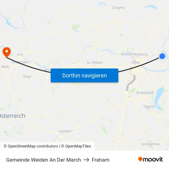 Gemeinde Weiden An Der March to Fraham map