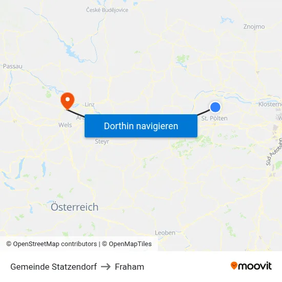 Gemeinde Statzendorf to Fraham map