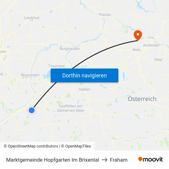 Marktgemeinde Hopfgarten Im Brixental to Fraham map