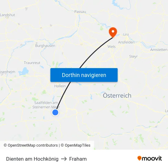 Dienten am Hochkönig to Fraham map