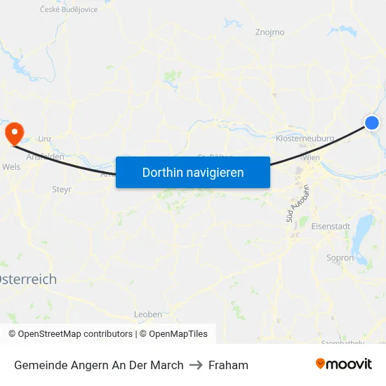 Gemeinde Angern An Der March to Fraham map