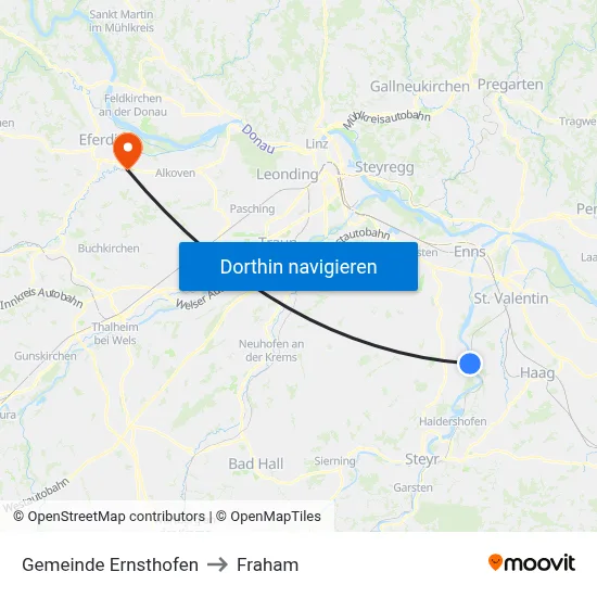 Gemeinde Ernsthofen to Fraham map