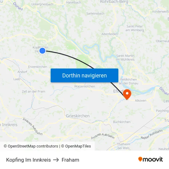 Kopfing Im Innkreis to Fraham map
