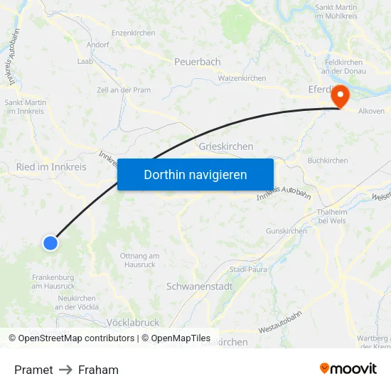 Pramet to Fraham map