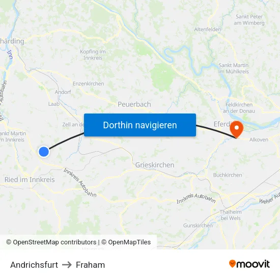 Andrichsfurt to Fraham map