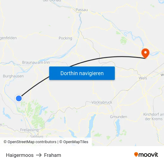 Haigermoos to Fraham map