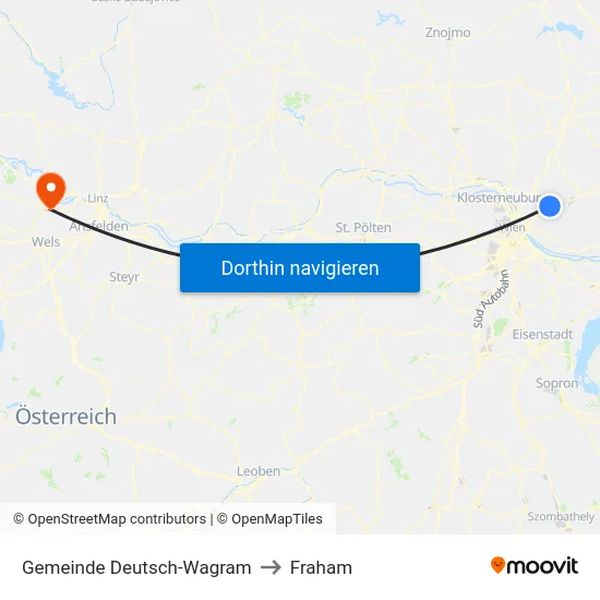 Gemeinde Deutsch-Wagram to Fraham map