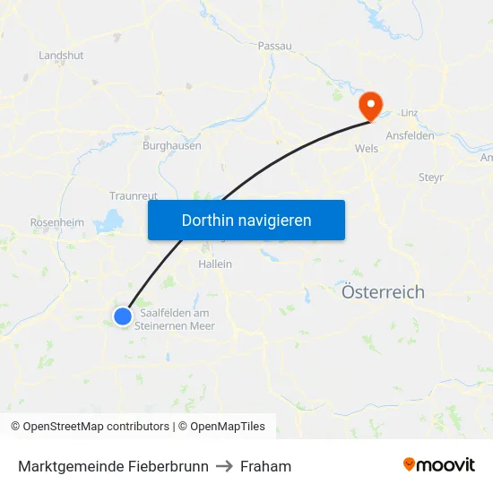 Marktgemeinde Fieberbrunn to Fraham map