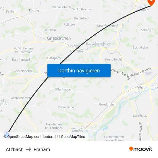 Atzbach to Fraham map
