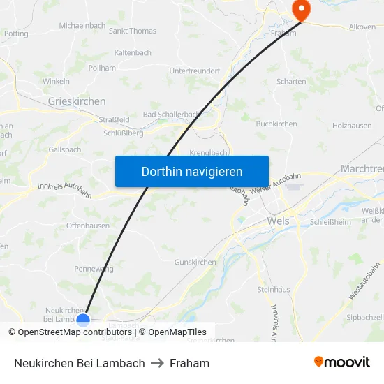 Neukirchen Bei Lambach to Fraham map