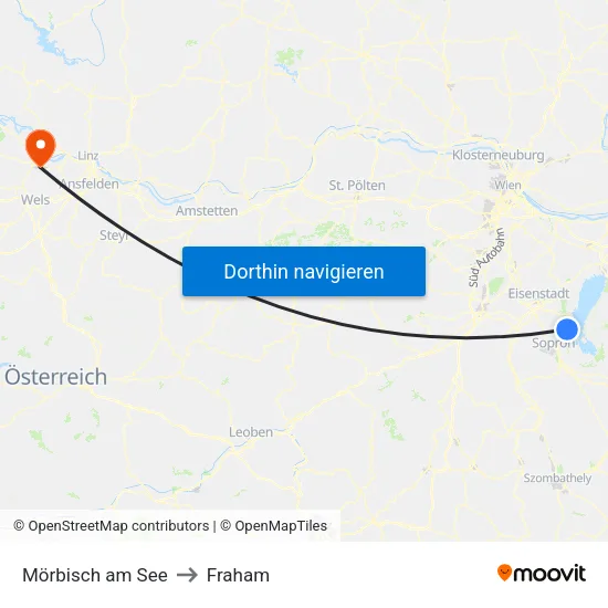 Mörbisch am See to Fraham map