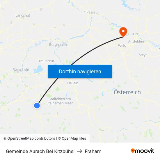 Gemeinde Aurach Bei Kitzbühel to Fraham map