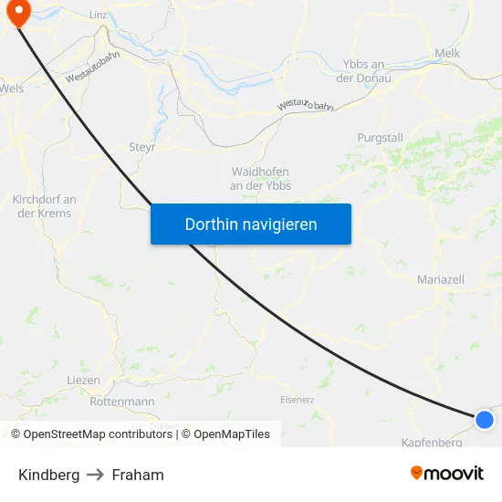 Kindberg to Fraham map