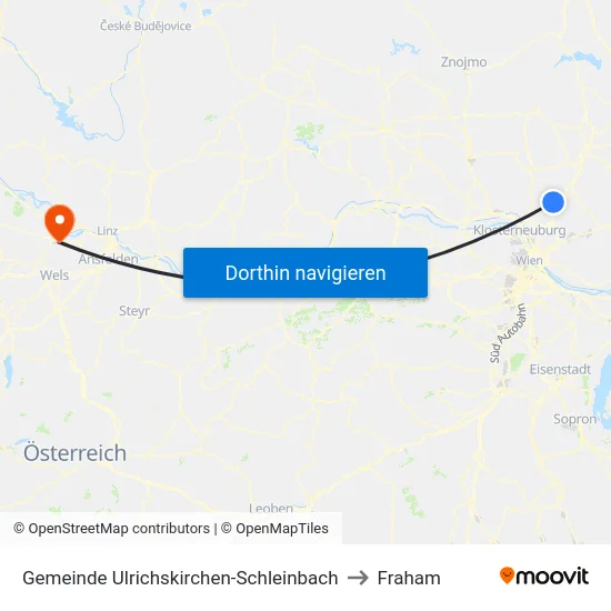 Gemeinde Ulrichskirchen-Schleinbach to Fraham map