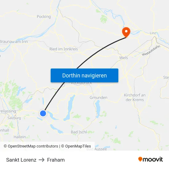Sankt Lorenz to Fraham map