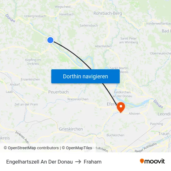 Engelhartszell An Der Donau to Fraham map
