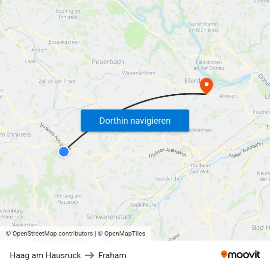 Haag am Hausruck to Fraham map