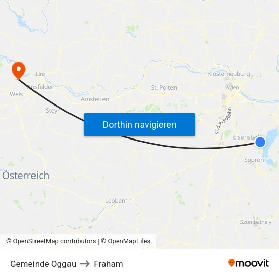 Gemeinde Oggau to Fraham map