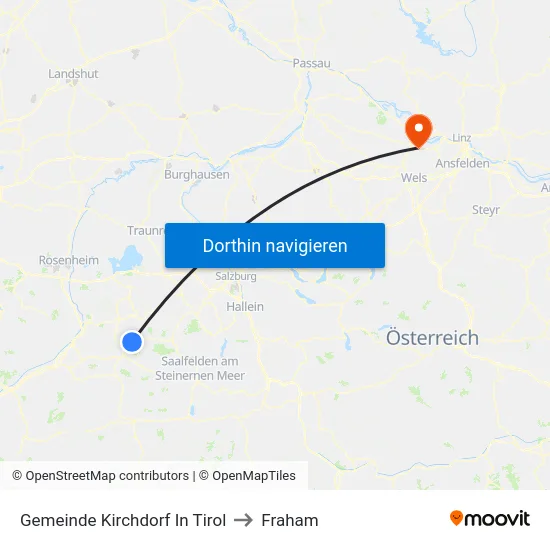 Gemeinde Kirchdorf In Tirol to Fraham map