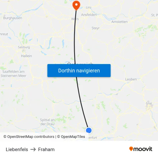 Liebenfels to Fraham map