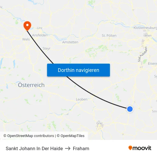 Sankt Johann In Der Haide to Fraham map