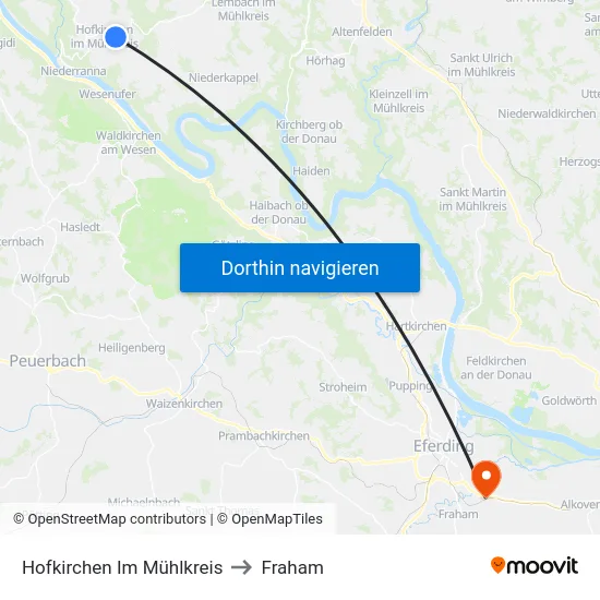 Hofkirchen Im Mühlkreis to Fraham map