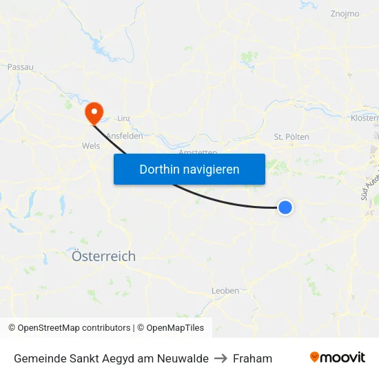Gemeinde Sankt Aegyd am Neuwalde to Fraham map