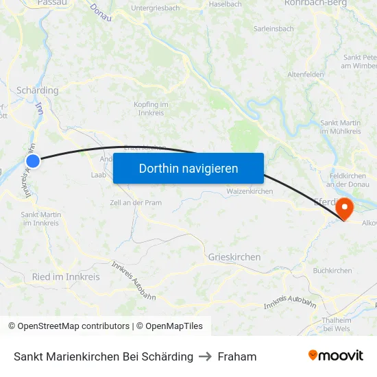 Sankt Marienkirchen Bei Schärding to Fraham map