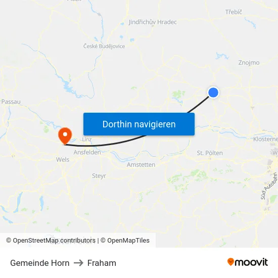 Gemeinde Horn to Fraham map
