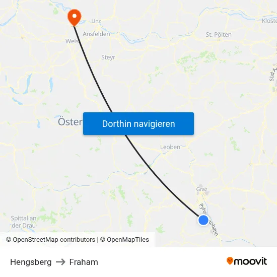 Hengsberg to Fraham map