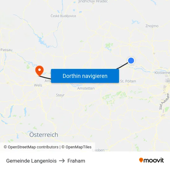Gemeinde Langenlois to Fraham map