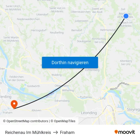 Reichenau Im Mühlkreis to Fraham map