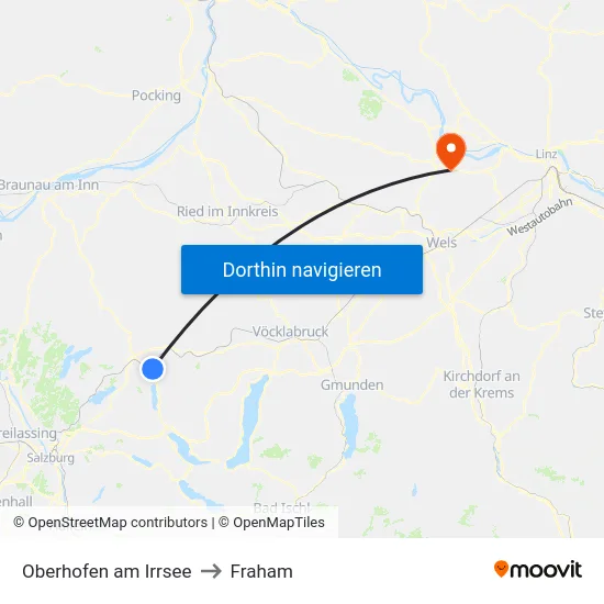 Oberhofen am Irrsee to Fraham map