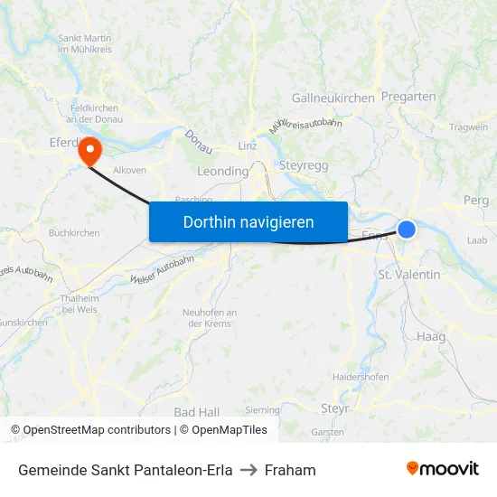 Gemeinde Sankt Pantaleon-Erla to Fraham map