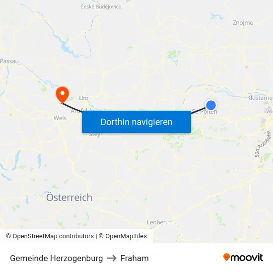 Gemeinde Herzogenburg to Fraham map